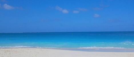Plage à proximité, chaises longues, serviettes de plage