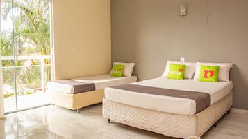 Minibar, bed sheets