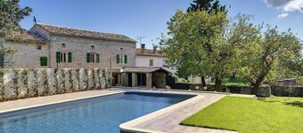 Sunny stone villa with sun beds