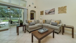 TV, DVD player, foosball - 5 Bedroom 3.5 Bath Pool and Spa Home in Kissimmee Resort (Kissimmee)