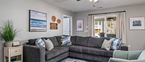 Smart TV, DVD player, books, video library