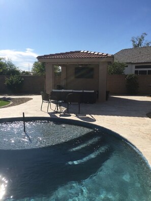 Outdoor pool, a heated pool - Get away to sunshine! Home to rent with pool jacussi in backyard on golf course (Surprise)