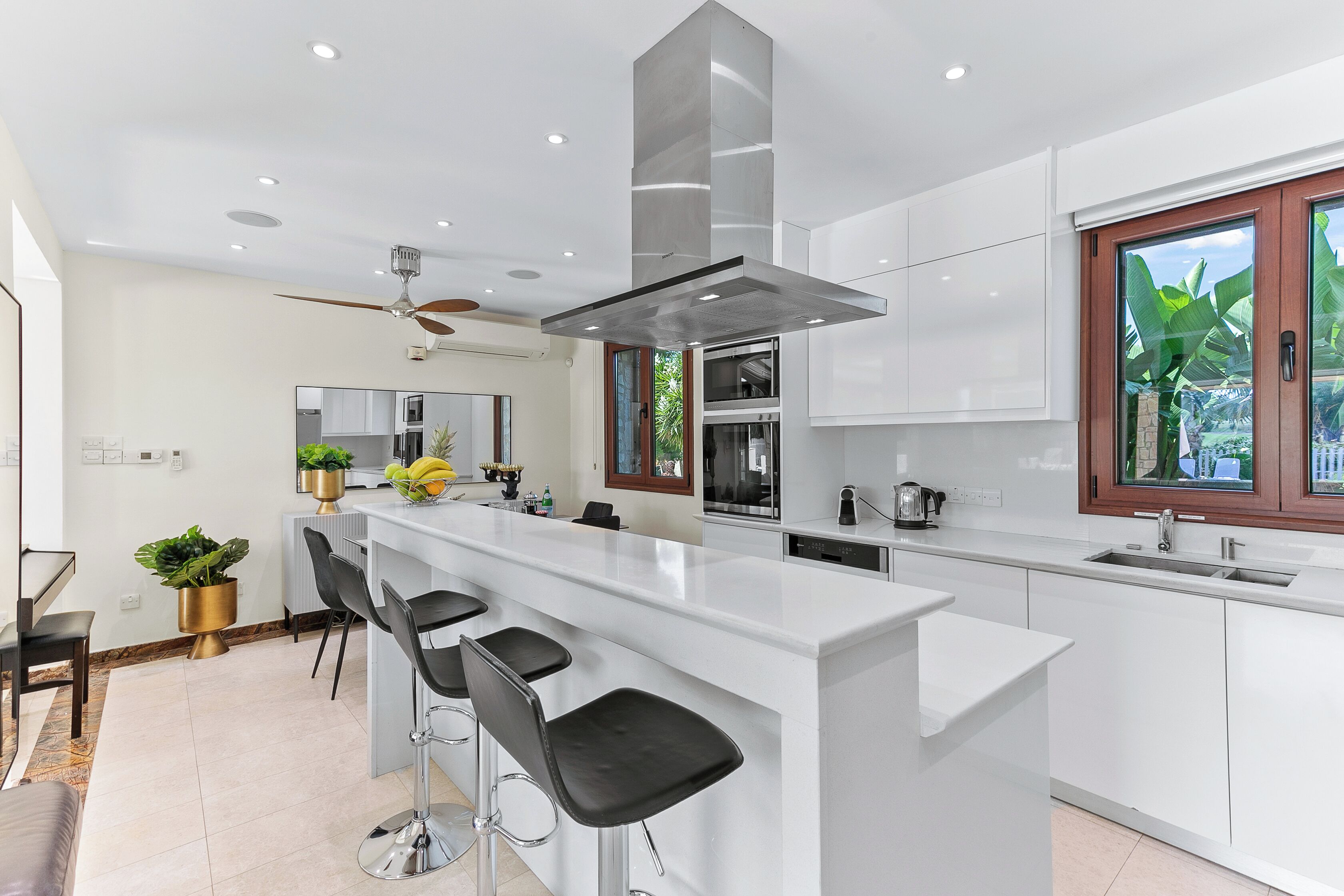 Full-sized fridge, microwave, oven, stovetop