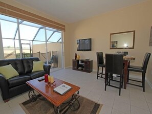 Flat-screen TV, video game console, DVD player