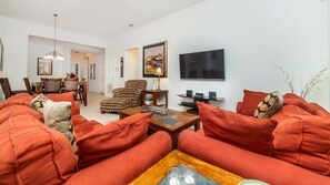 LED TV, DVD player, table football