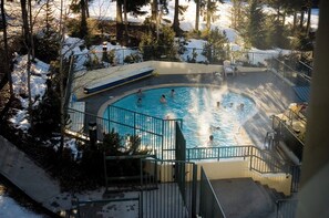 Outdoor pool, a heated pool - Luxury ski-in ski-out condo 603 on Whistler Blackcomb-spectacular mountain views (Whistler)