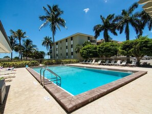 Outdoor pool, a heated pool - Beachfront Bliss..A Vacation You'll Cherish Forever (Sanibel Island)