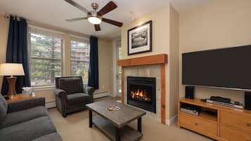 TV, fireplace, stereo