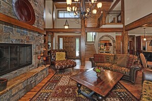 Smart TV, fireplace, video games, DVD player