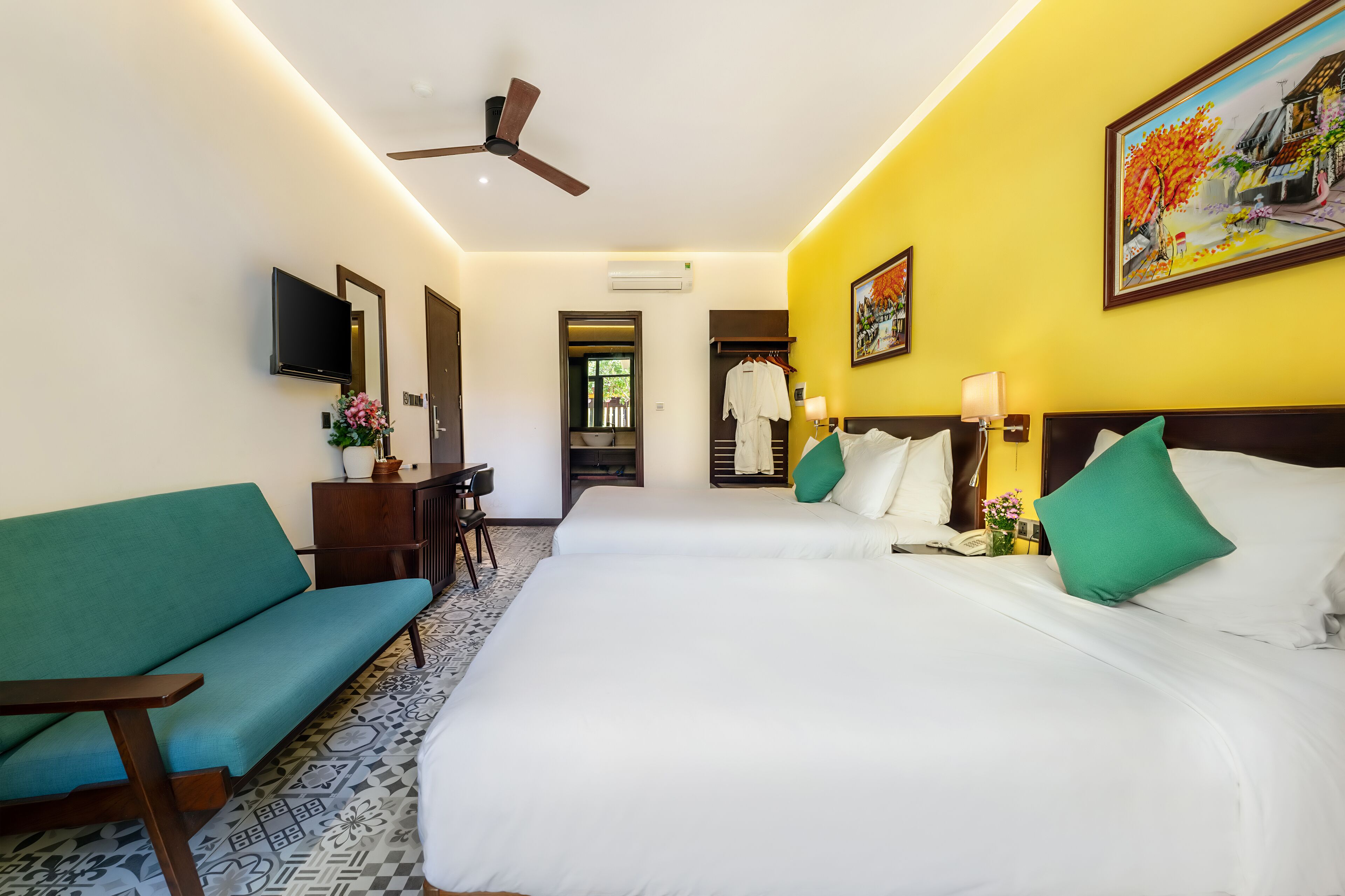 Family Triple Room, Balcony | Premium bedding, down comforters, minibar, in-room safe