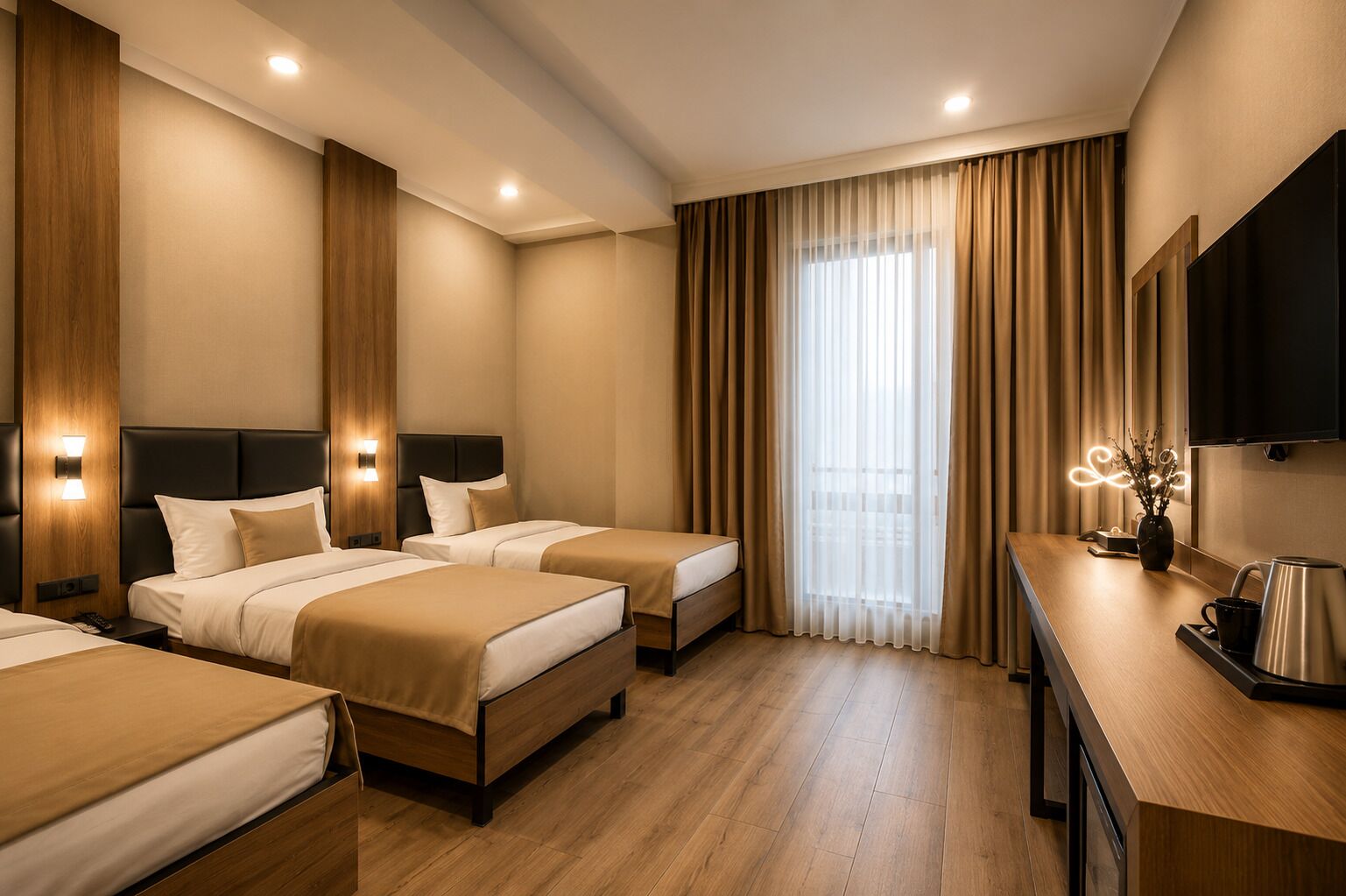 Standard-Dreibettzimmer | Hochwertige Bettwaren, Daunenbettdecken, Minibar, Schreibtisch