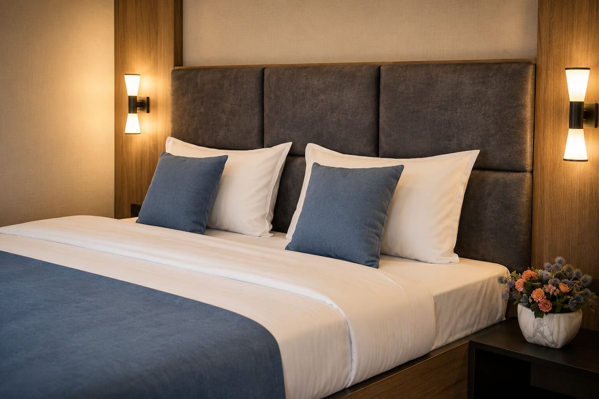 Premium bedding, down comforters, minibar, desk