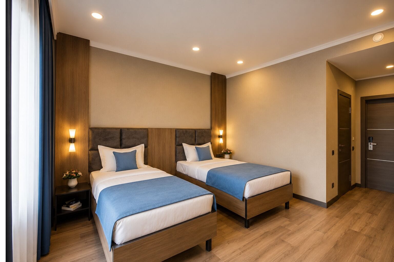 Premium bedding, down duvets, minibar, desk
