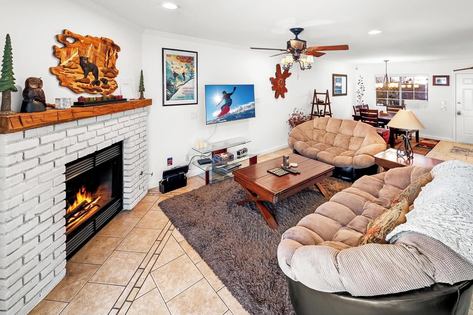 TV, fireplace, DVD player