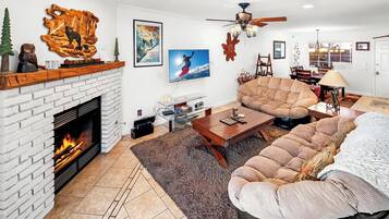 TV, fireplace, DVD player