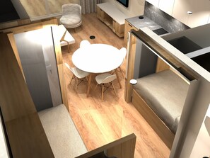Interior - Classic studio for 4 with lake view in Tignes (Tignes)
