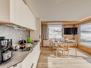 Fridge, microwave, stovetop, dishwasher - Renovated studio in Tignes with terrace and lake view (Tignes)
