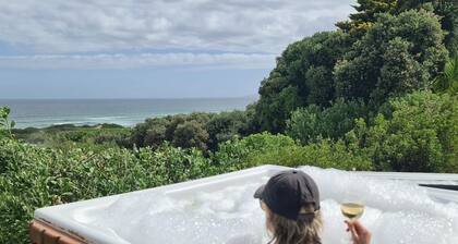 stone’s throw from the beach with spectacular sea views.