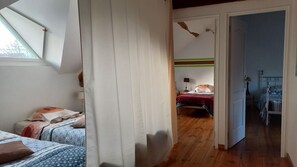 2 bedrooms, desk, iron/ironing board, travel crib