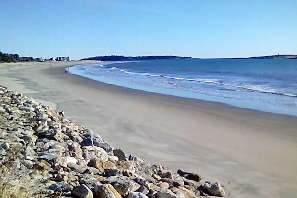 Steps to miles of sand