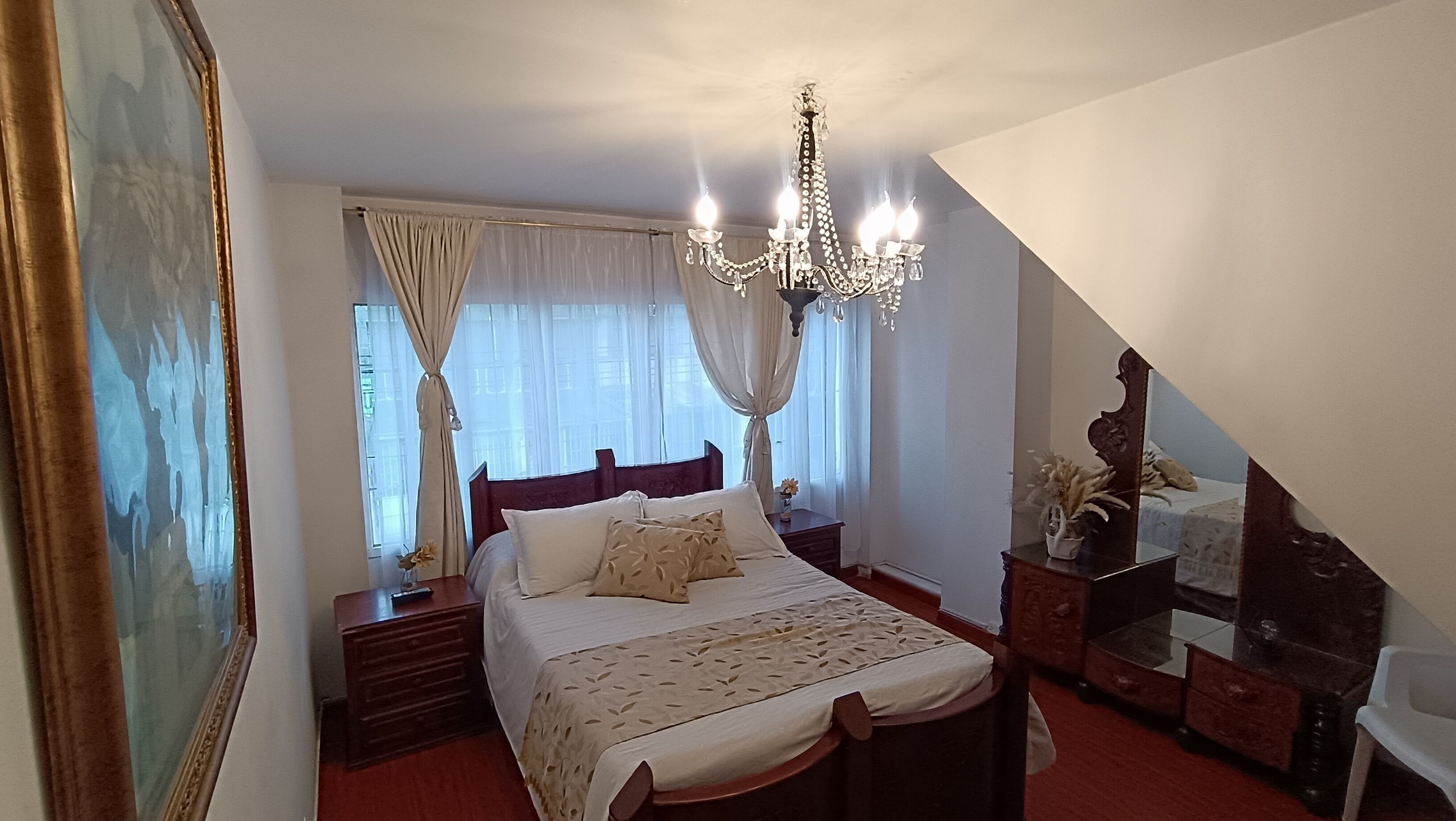 Down duvets, desk, iron/ironing board, free WiFi