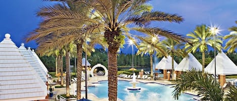 Outdoor pool, a heated pool