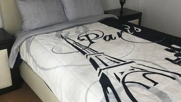 Premium bedding, individually decorated, desk, laptop workspace