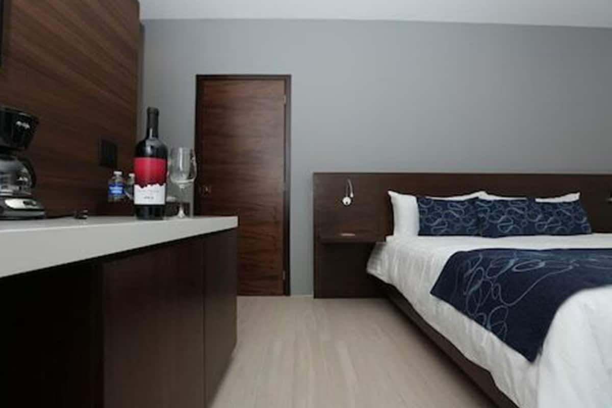 Habitación estándar, 1 cama de matrimonio grande | 1 dormitorio, minibar, caja fuerte y decoración individual