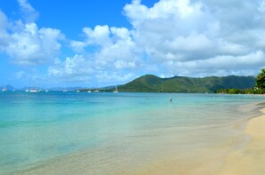 Beach nearby, sun-loungers