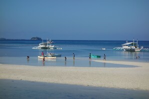 Beach nearby, white sand, beach massages, scuba diving