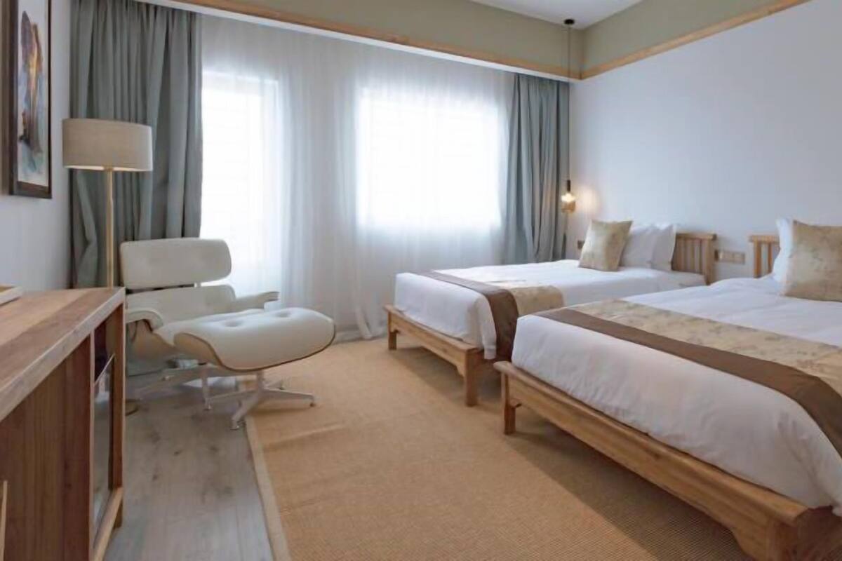 Elite Twin Room, 2 Double Beds | Premium bedding, memory-foam beds, desk, blackout curtains