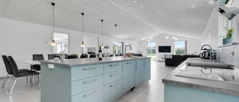 Frigorífico, placa de cocina, lavavajillas y cafetera o tetera