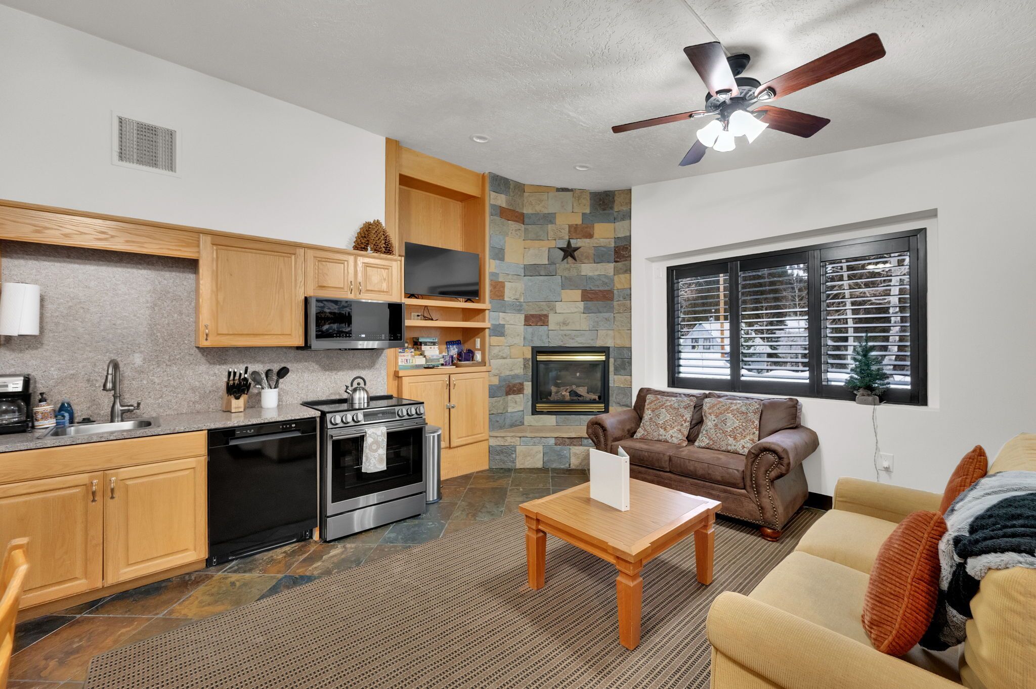 TV, fireplace, DVD player