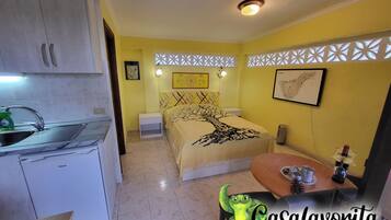 1 slaapkamer, een strijkplank/strijkijzer, gratis wifi, beddengoed