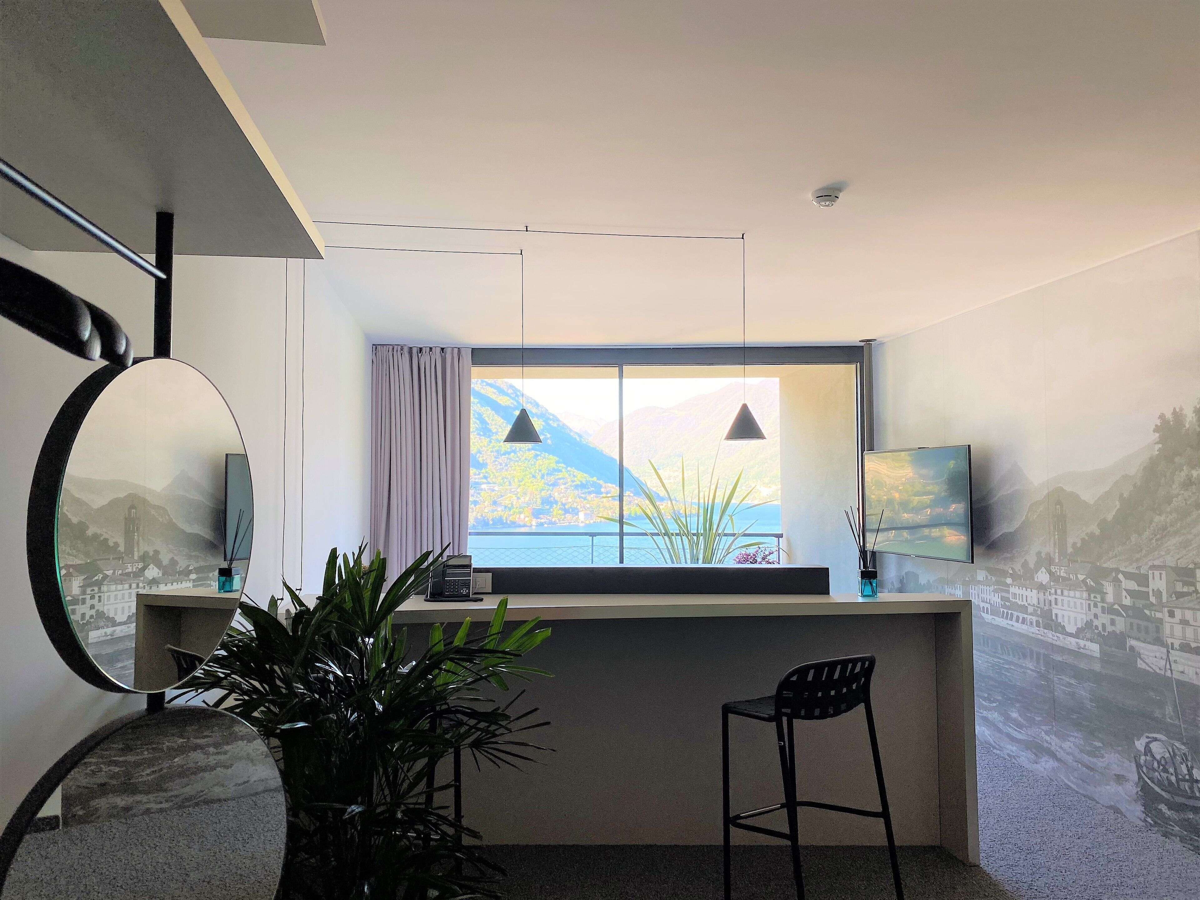 deluxe double room, lake view | living area | 55-inch smart tv with digital channels, tv