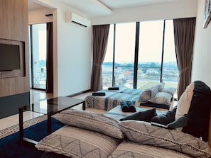 1 bedroom, blackout curtains, iron/ironing board, free WiFi
