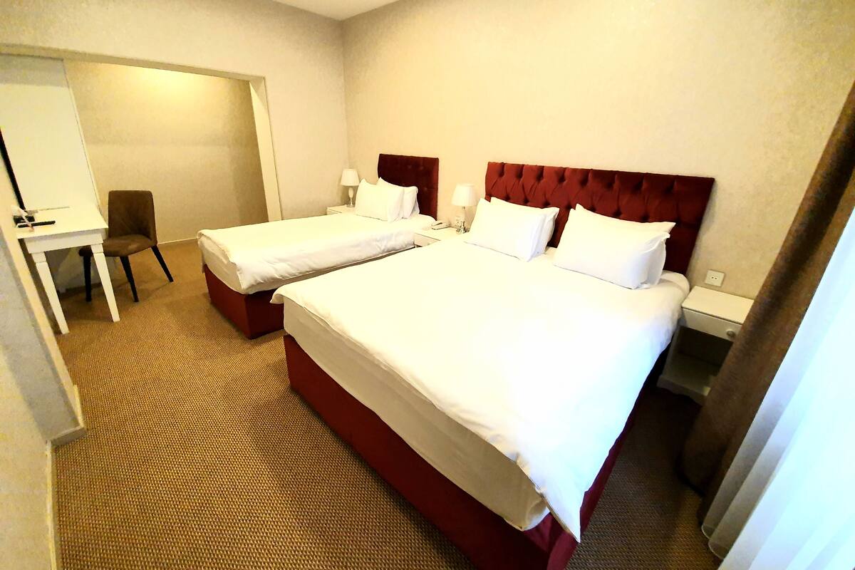 Minibar, desk, cribs (free), WiFi (free)
