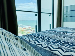 Blackout drapes, iron/ironing board, free WiFi, bed sheets - D'wharf Residence PD Waterfront Family Premier Suite by AirPlan (Port Dickson)