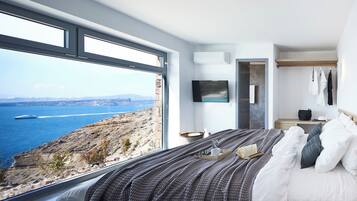 Caldera Residence | Biancheria da letto di alta qualità, minibar, una cassaforte in camera