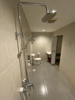 Executive Queen Room | Bathroom | Shower, hair dryer, bidet, towels