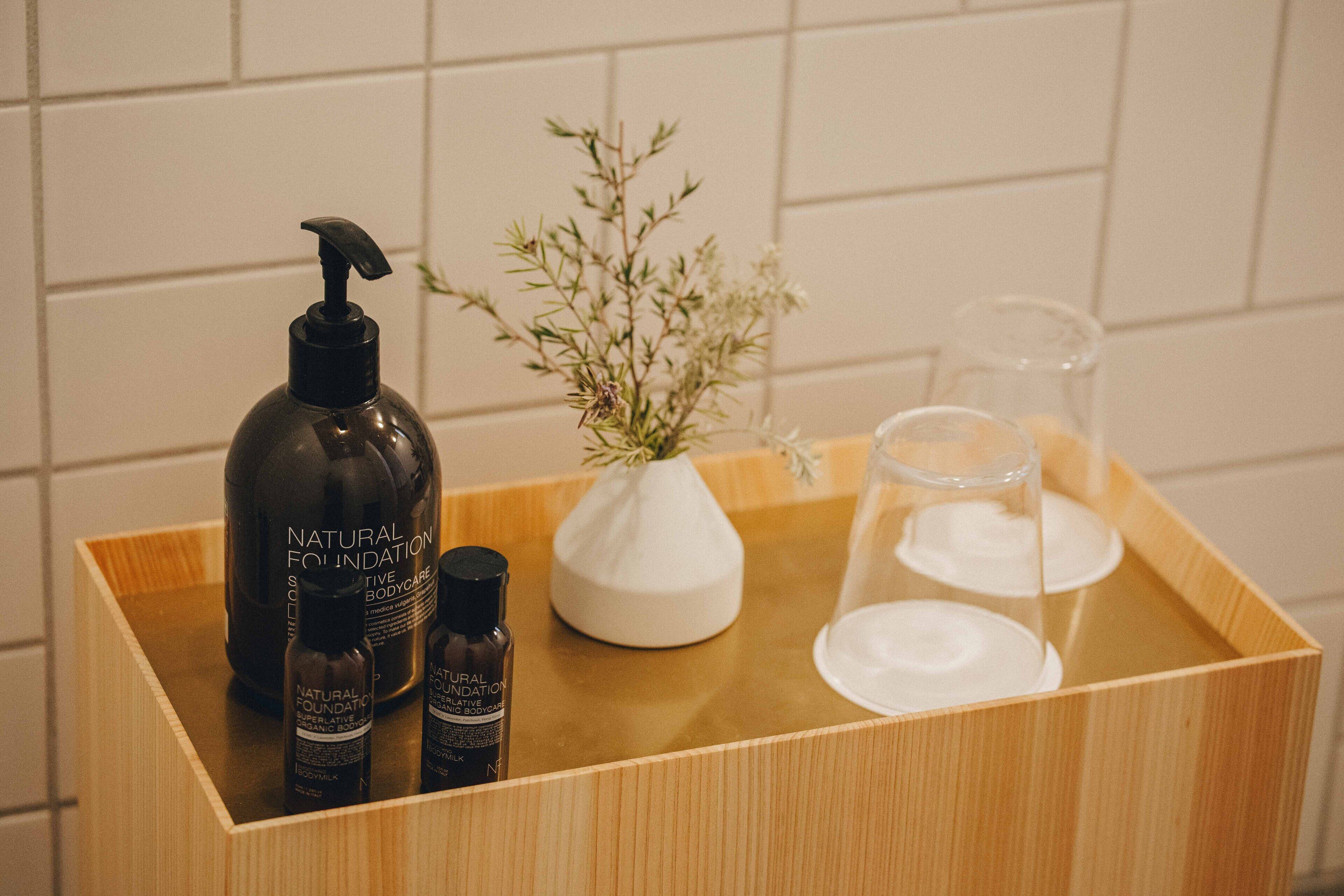 free toiletries, hair dryer, slippers, electronic bidet