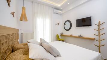 Lejlighed - 2 soveværelser | Premium-sengetøj, pengeskab på værelset, skrivebord, lydisolering