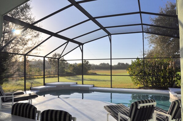 Outdoor pool, a heated pool