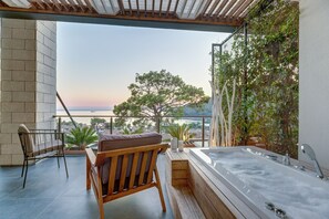 Deluxe Quadruple Room, Jetted Tub, Sea View | View from room - Melanippe Relaxing Hotel - Adults Only (Kumluca)