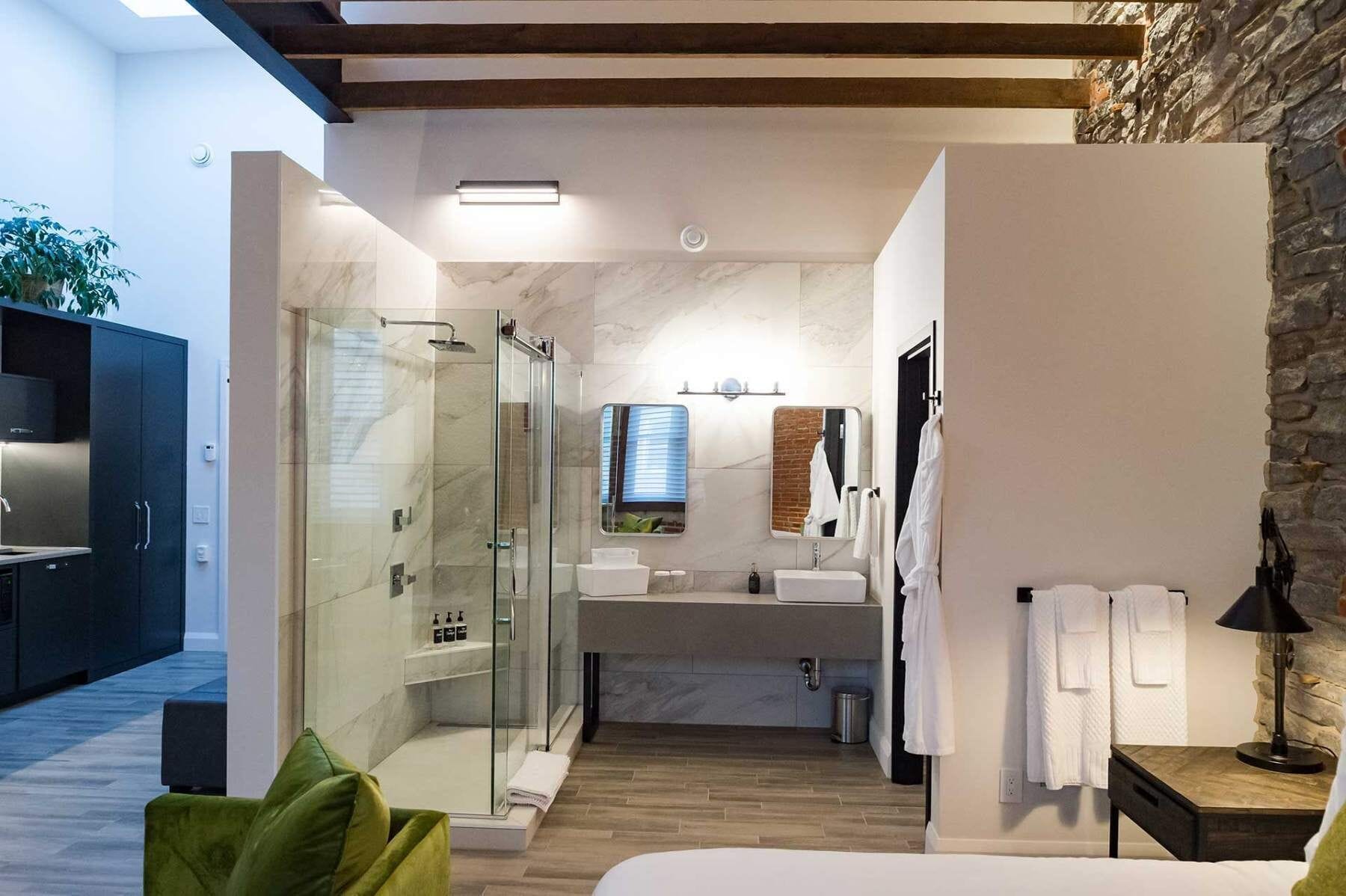 The Holt Suite | Bathroom | Free toiletries, hair dryer, bathrobes, heated floors