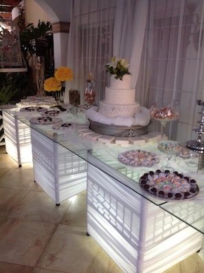 Outdoor banquet area