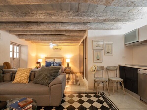 Apartment, 1 Double Bed | Living area | Flat-screen TV