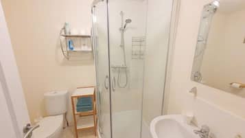 Apartment | Bathroom | Shower, hair dryer, towels
