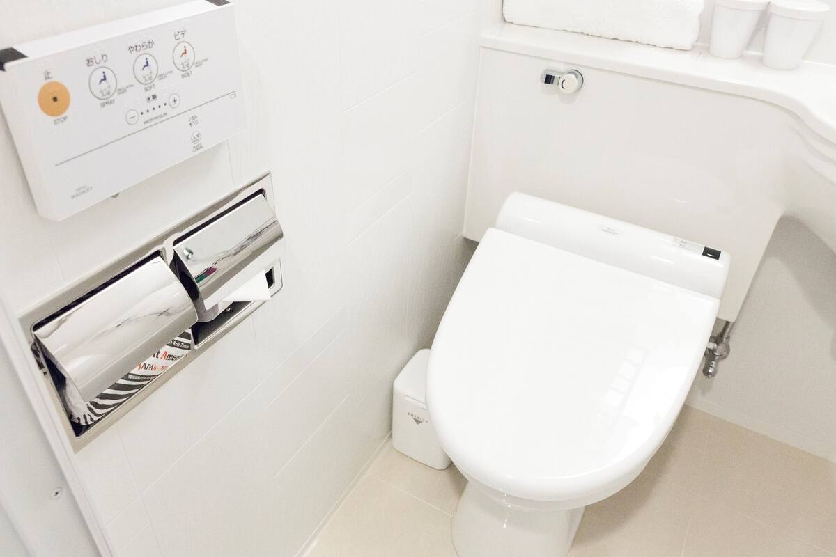 free toiletries, hair dryer, slippers, electronic bidet