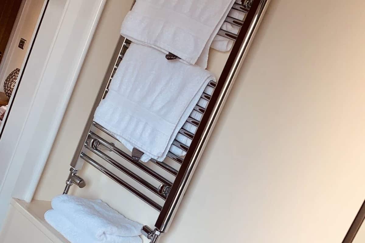 Regadera, amenidades de baño gratuitas, secadora de cabello, toallas